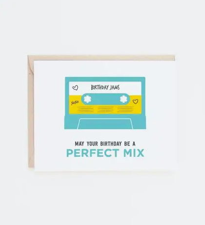 Birthday Mix Tape Greeting Card