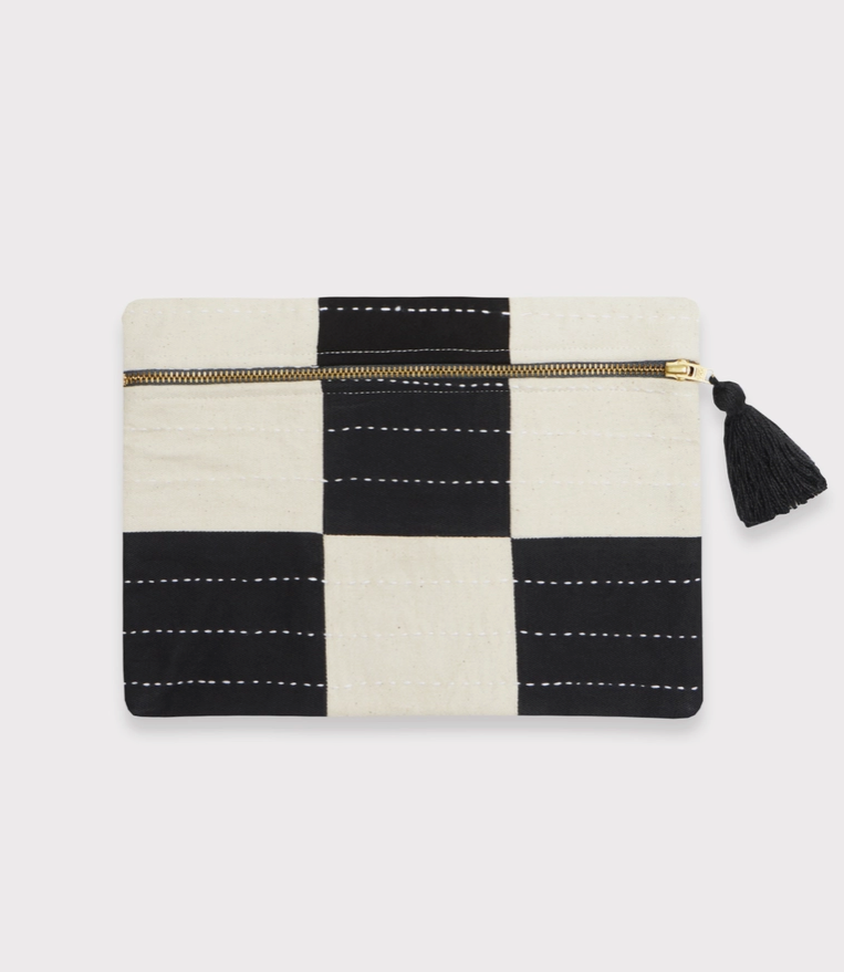 Checkered Pouch Clutch