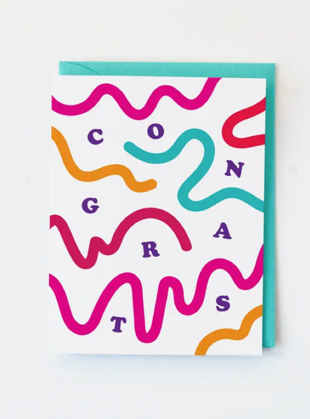 Congrats Squiggles Greeting Card