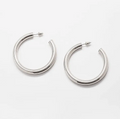 Medium Silver Hoop Earrings