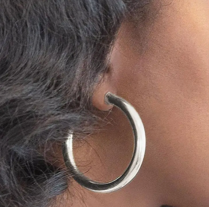 Medium Silver Hoop Earrings
