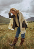 Shannon Throwover Aran Wrap with Pocket