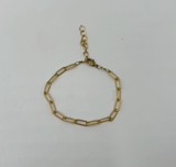 Matte Gold Paperclip Chain Bracelet