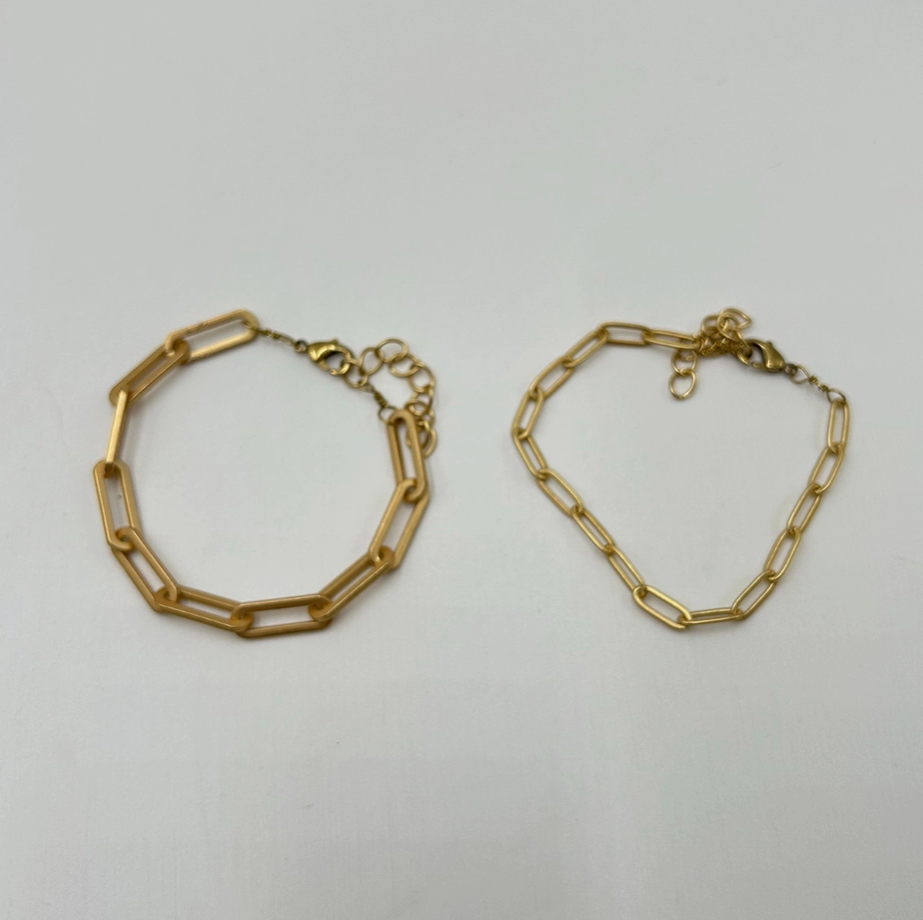 Matte Gold Paperclip Chain Bracelet