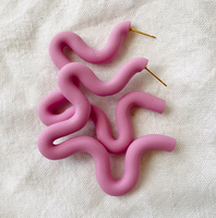 Squiggle Hoops | Polymer Clay Earrings