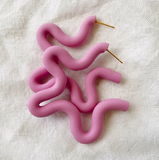 Squiggle Hoops | Polymer Clay Earrings