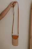 Nia Leather and Cane Phone Sling