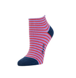 Rosette Striped Organic Cotton Anklet Socks