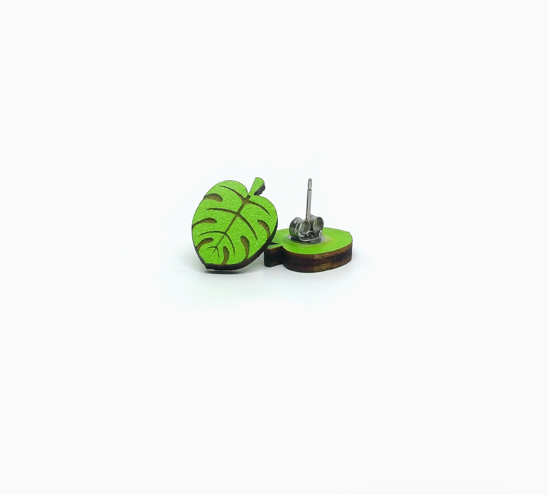 Monstera Leaf Stud Earrings