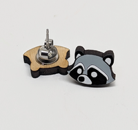 Raccoon Wood Earrings