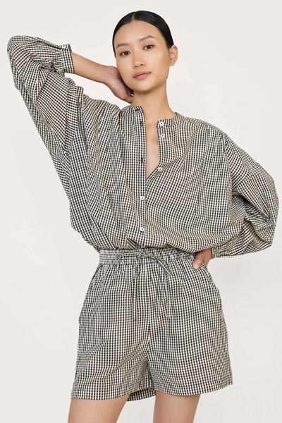 Gingham Drawstring Short