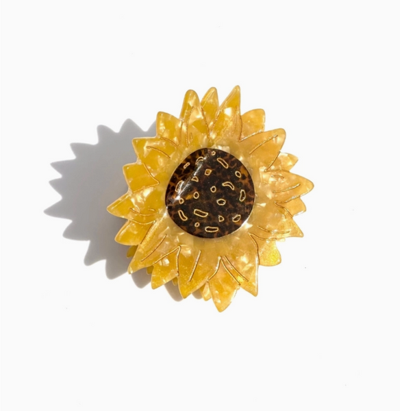 Hand-Painted Sunflower Claw Hair Clip