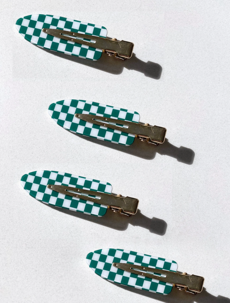 4pc Checkered Creaseless Setting Clip Set