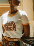 Eat the Rich | Fitted Ringer Graphic T-Shirt