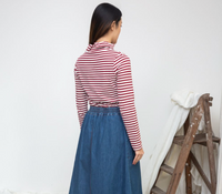 Pine-Sue Stripe Turtleneck