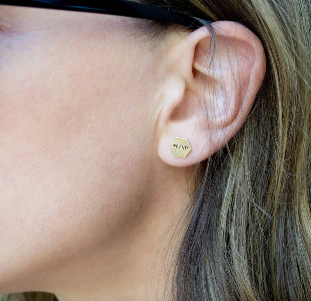 Hand Stamped Stud Earrings