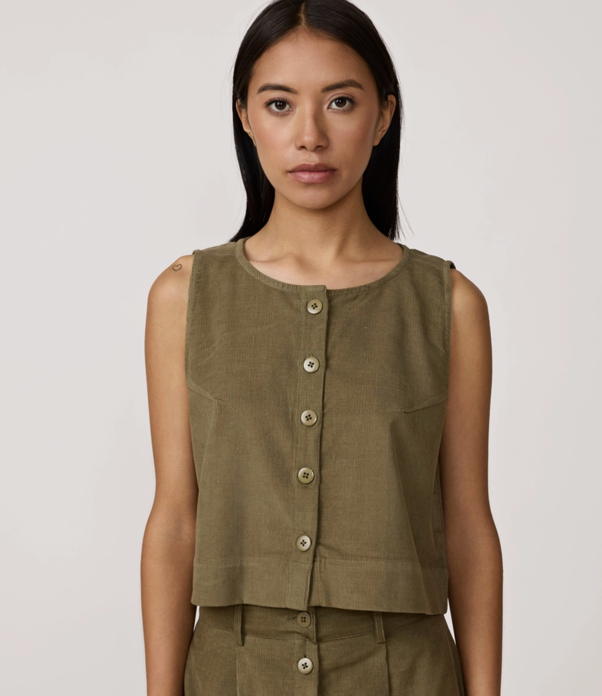 Cropped Button Vest