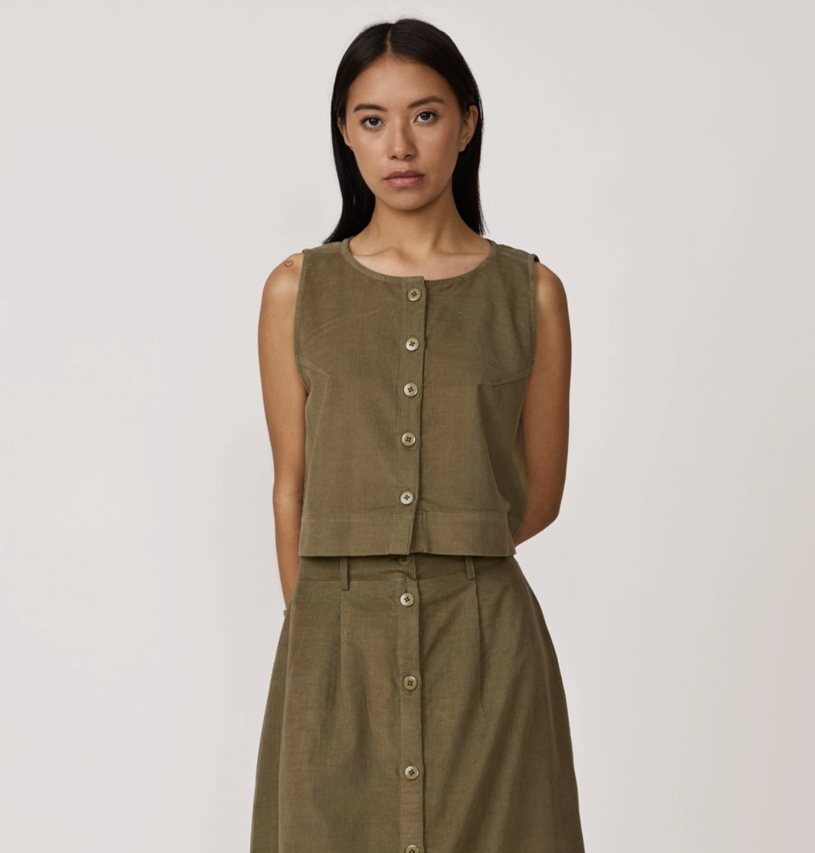Cropped Button Vest