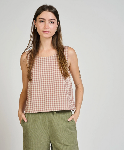 Neko Tank - Brown Gingham