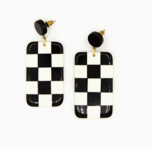 Checkered Resin Earrings