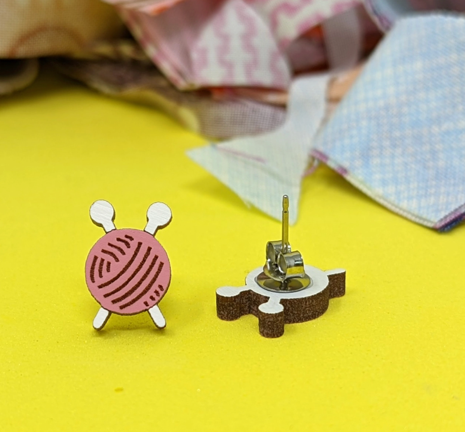 Yarn Ball Stud Earrings