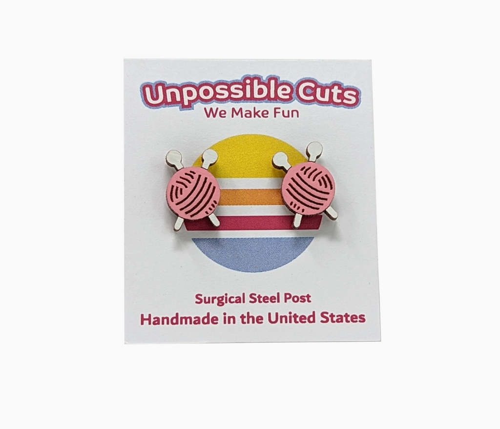 Yarn Ball Stud Earrings