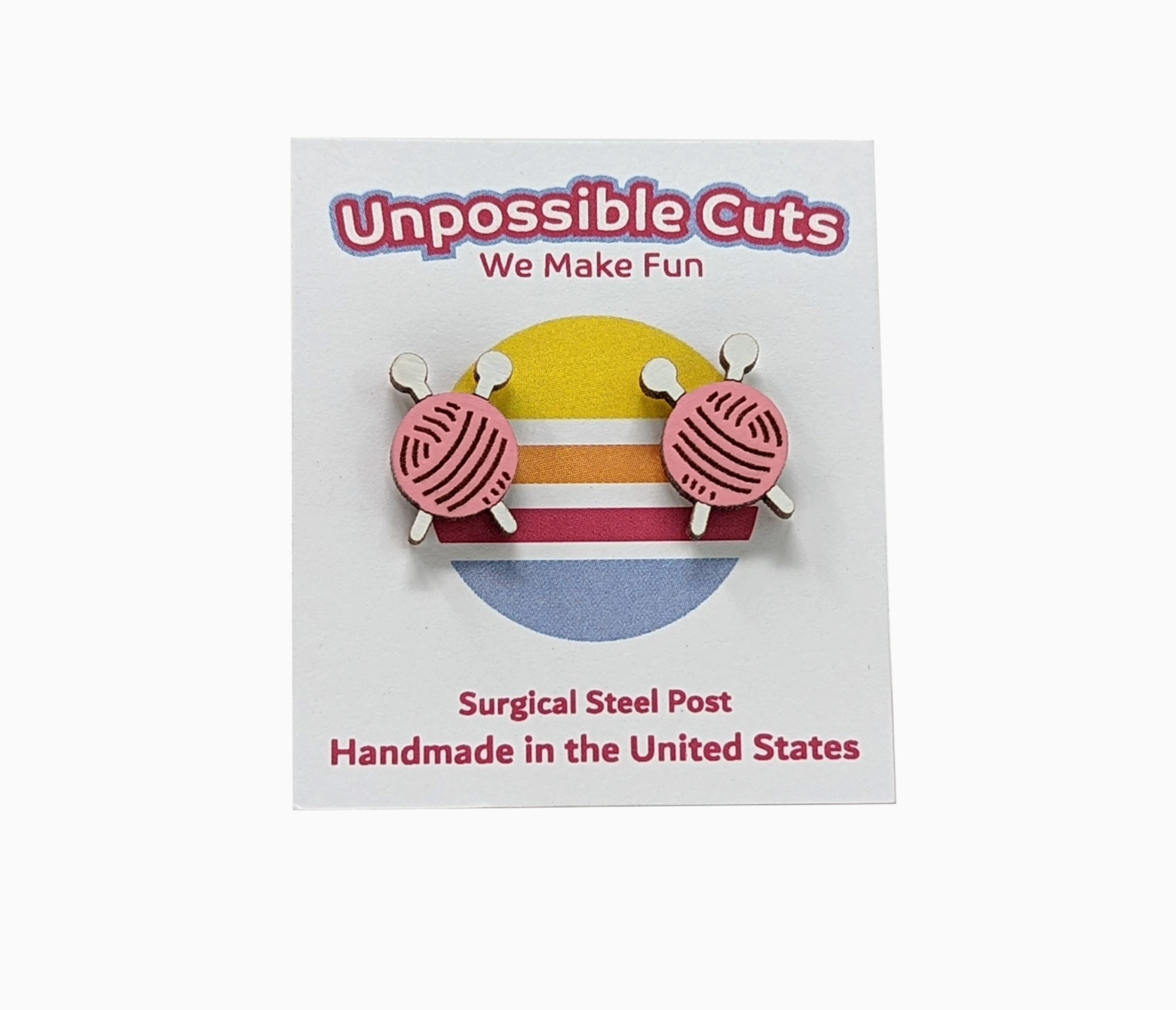 Yarn Ball Stud Earrings