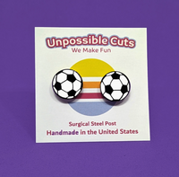 Soccer Stud Wood Earrings