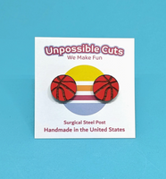 Basketball Wood Stud Earrings
