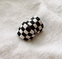 Checkerboard Huggies | Polymer Clay Earrings