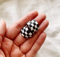Checkerboard Huggies | Polymer Clay Earrings