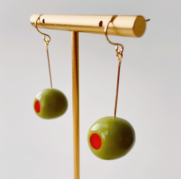 Olive You Dangles | Polymer Clay Earrings