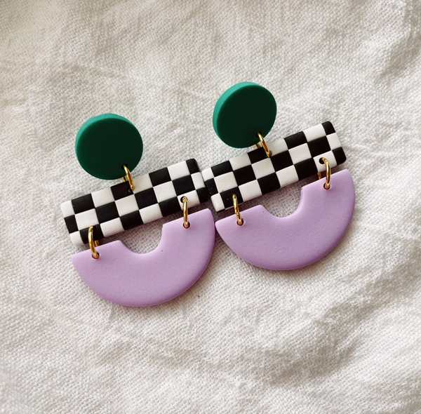 Stevie | Geometric Polymer Clay Earrings