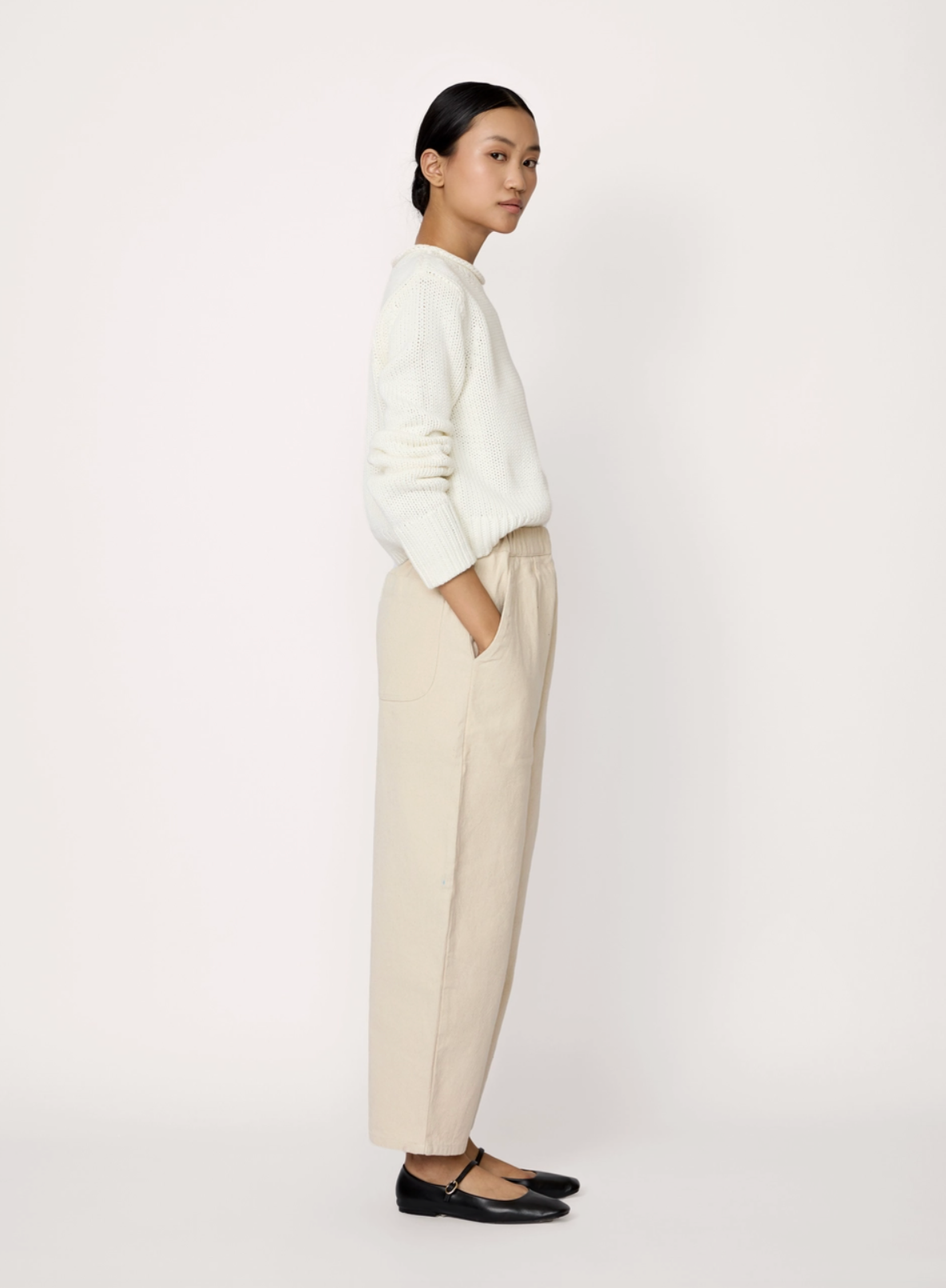 Laude Barrel Leg Denim - Ivory
