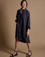 Mulxiply Indigo Hatch Shirt Dress