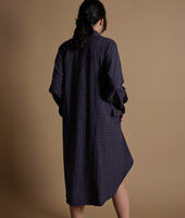 Mulxiply Indigo Hatch Shirt Dress