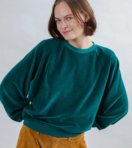Velvet Raglan Sweatshirt