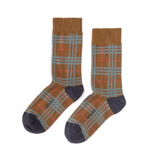 Evelyn Plaid Crew Socks