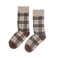 Evelyn Plaid Crew Socks