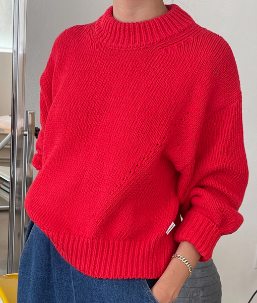 Zoe Cotton Sweater - Chilli