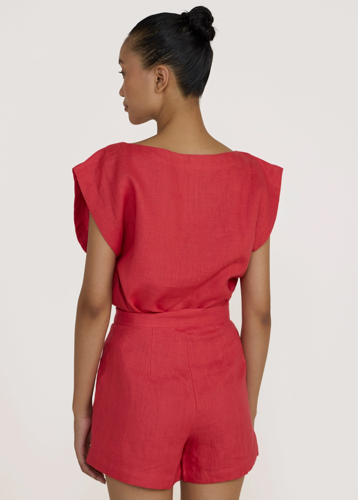 Pleated Tailored Shorts - Poppy