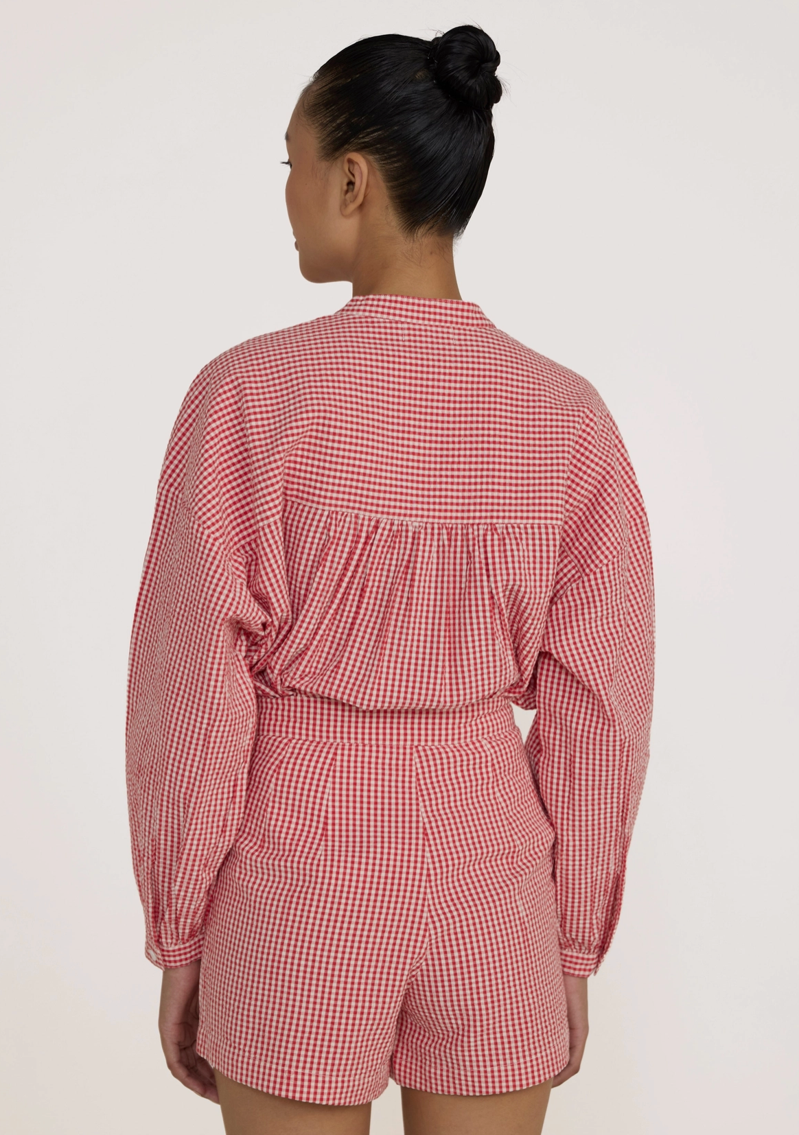 Pleated Tailored Shorts - Poppy Gingham