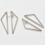 Double Sided Gold Geometric Triangle Earrings