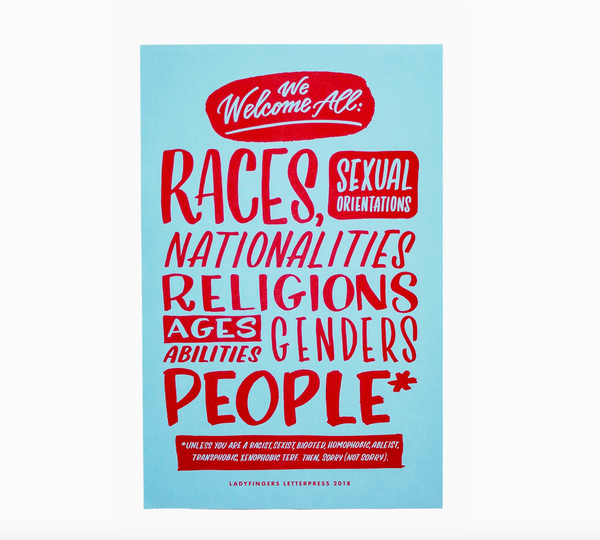 We Welcome All Protest Poster