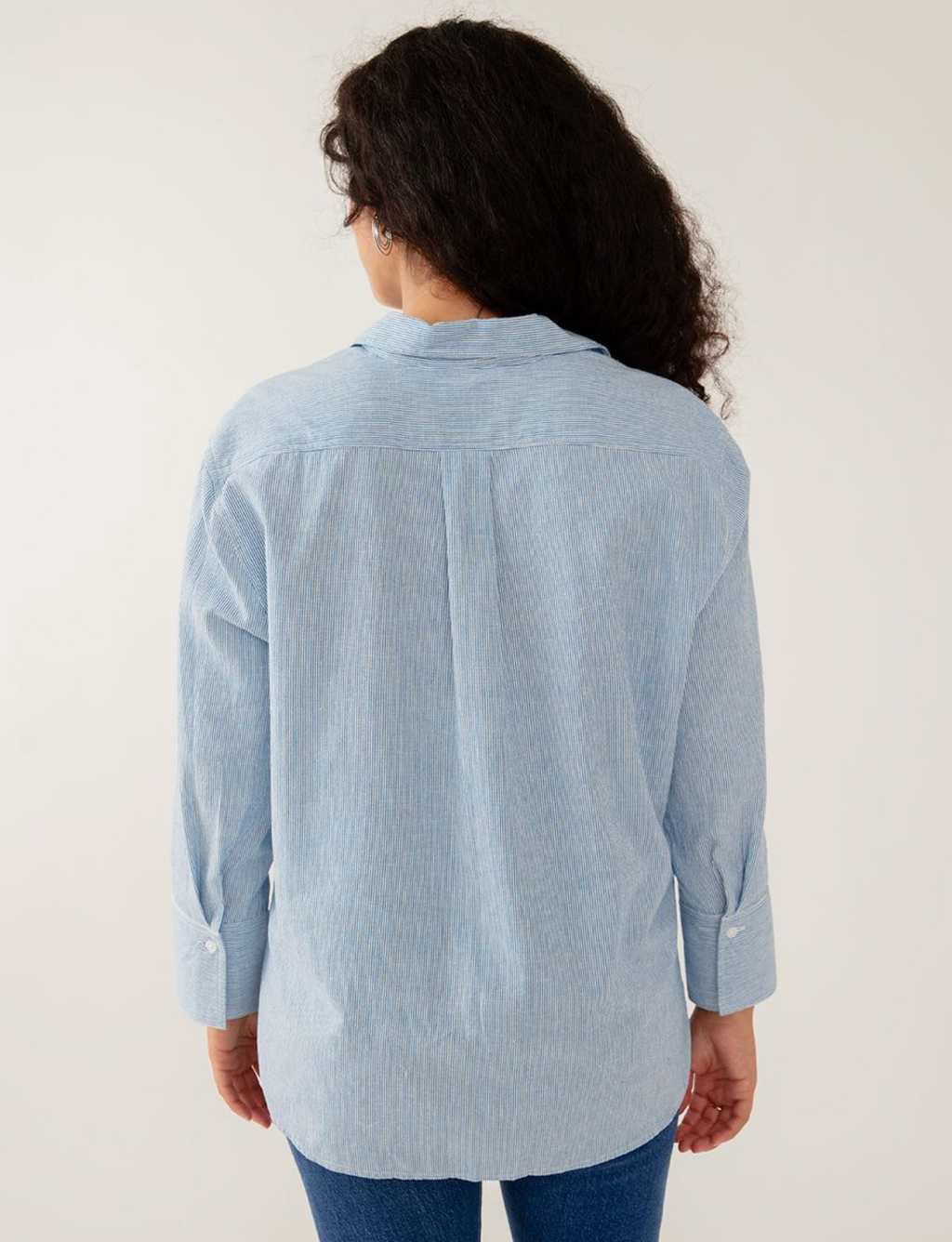 Mae Oversized Shirt - Blue Stripe