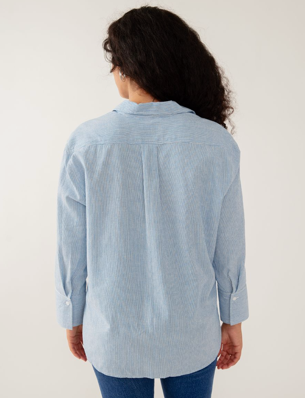 Mae Oversized Shirt - Blue Stripe