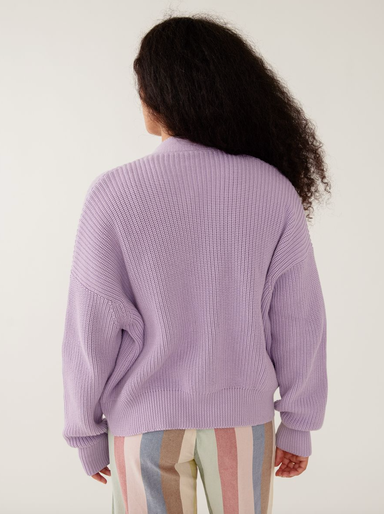 Fisherman Cardigan - Lilac