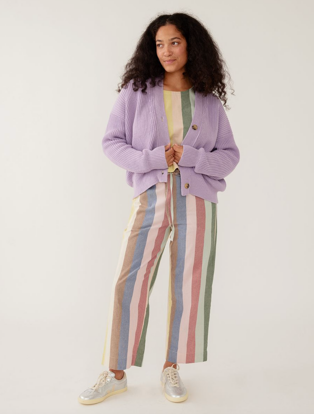 Fisherman Cardigan - Lilac