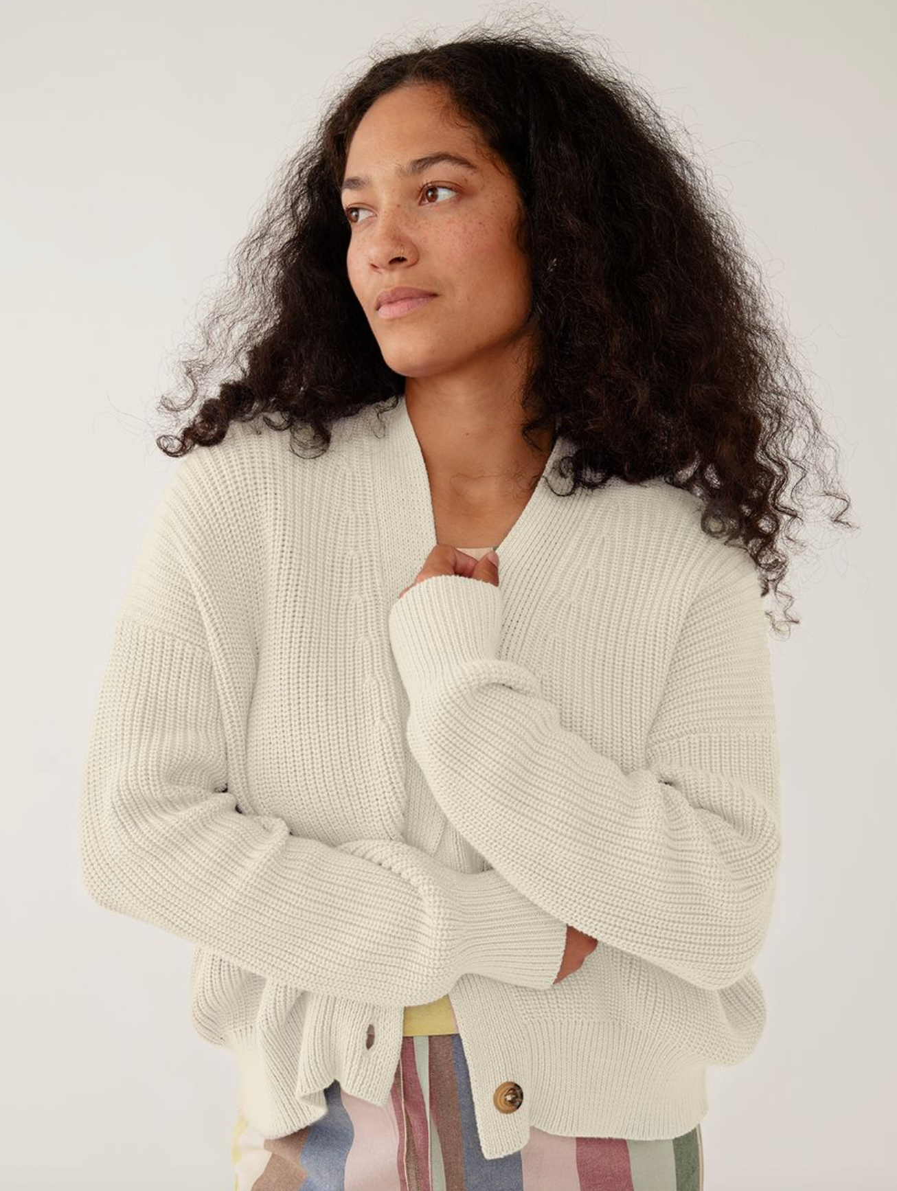 Fisherman Cardigan - Ivory