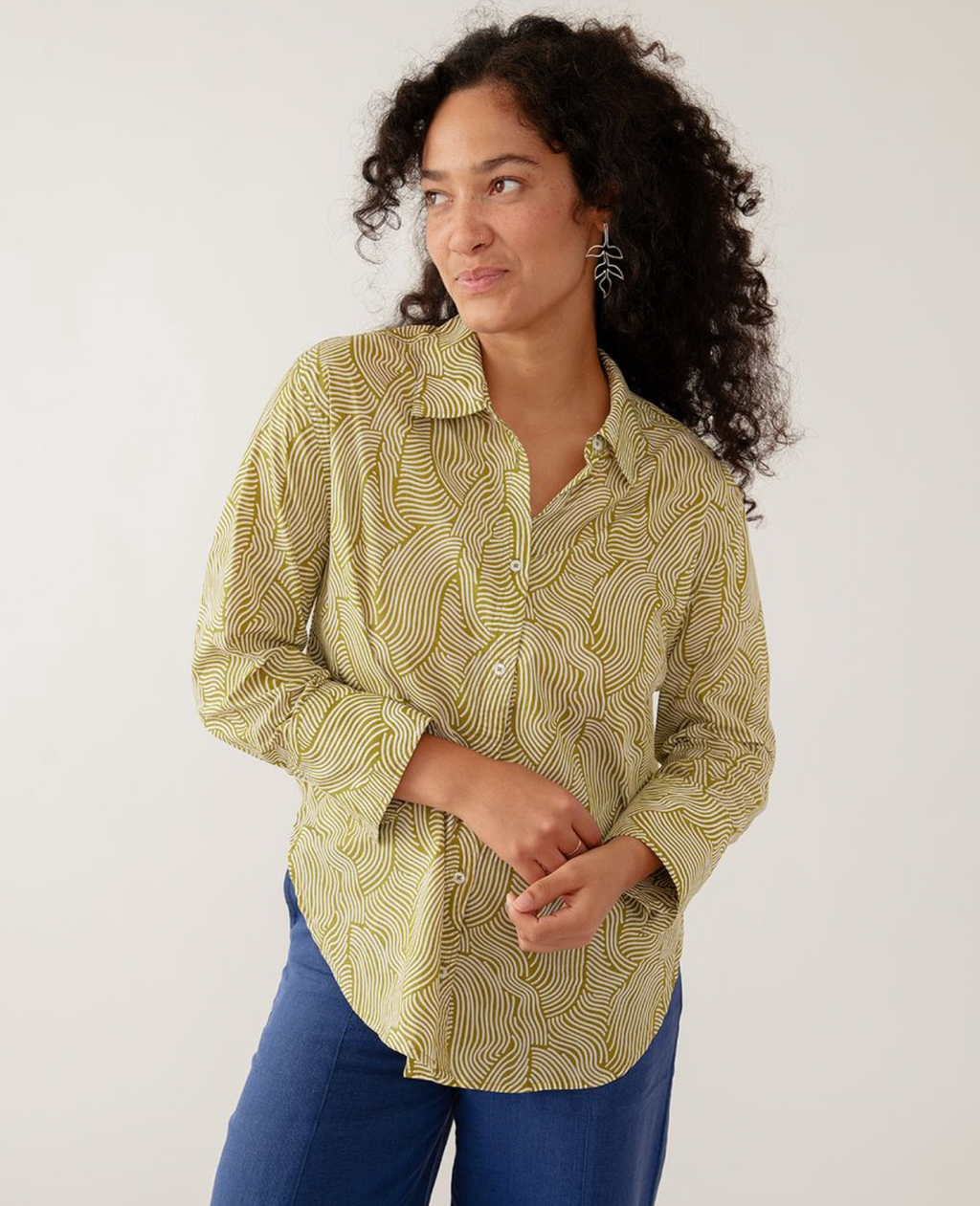 Mae Oversized Shirt - Waves Green